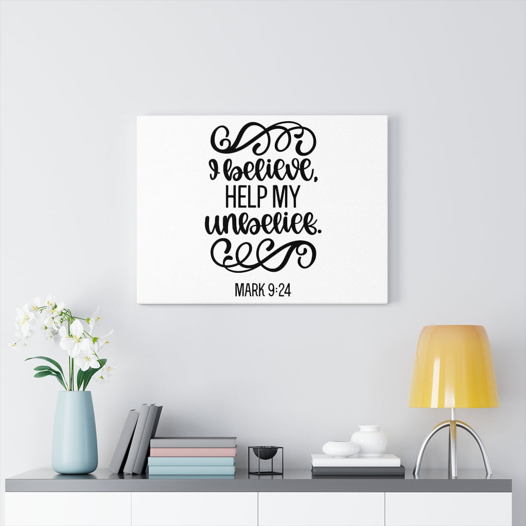Scripture Walls Believe Mark 9:24 Bible Verse Canvas Christian Wall Art Ready to Hang Unframed-Express Your Love Gifts