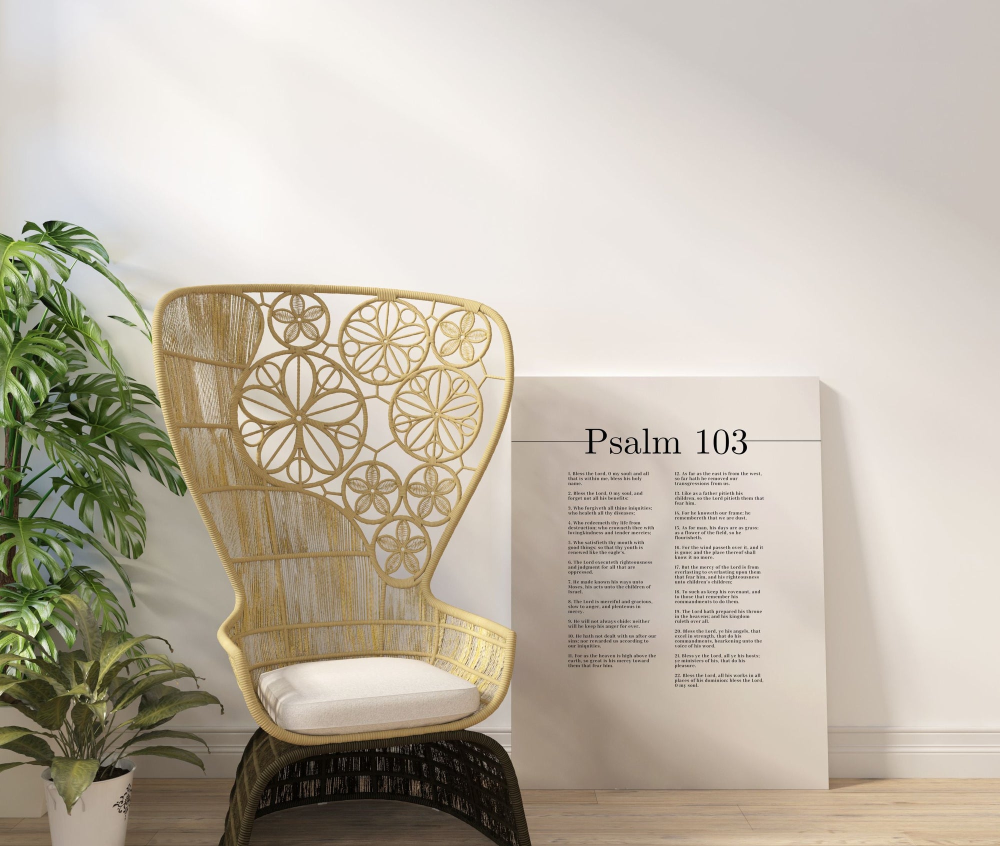 Scripture Walls Bless His Holy Name Psalm 103 Bible Verse Canvas Christian Wall Art Ready to Hang Unframed-Express Your Love Gifts