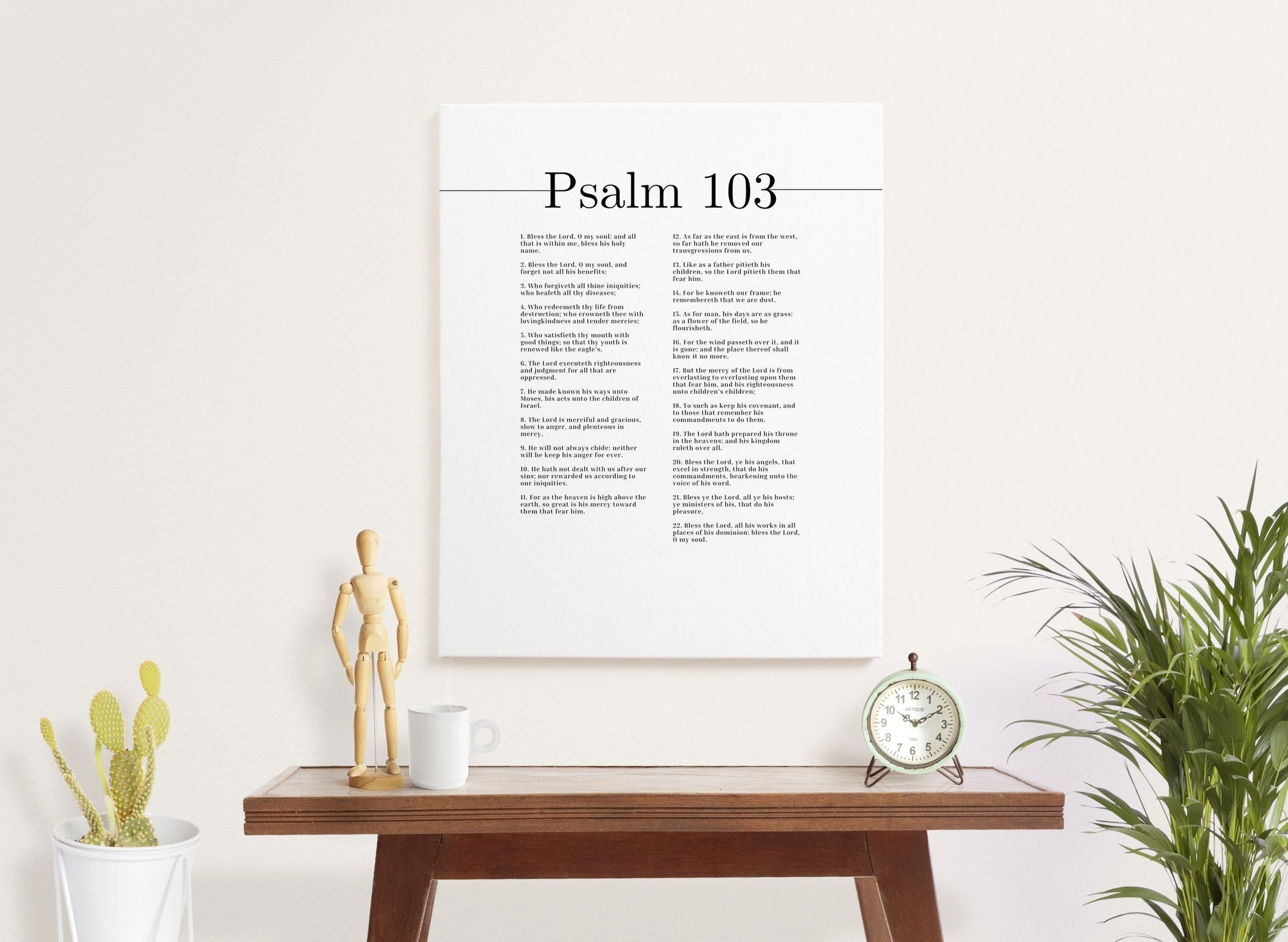 Scripture Walls Bless His Holy Name Psalm 103 Bible Verse Canvas Christian Wall Art Ready to Hang Unframed-Express Your Love Gifts