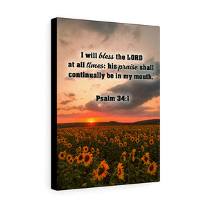 Scripture Walls Bless The Lord Psalm 34:1 Christian Home Decor Bible Art Unframed-Express Your Love Gifts