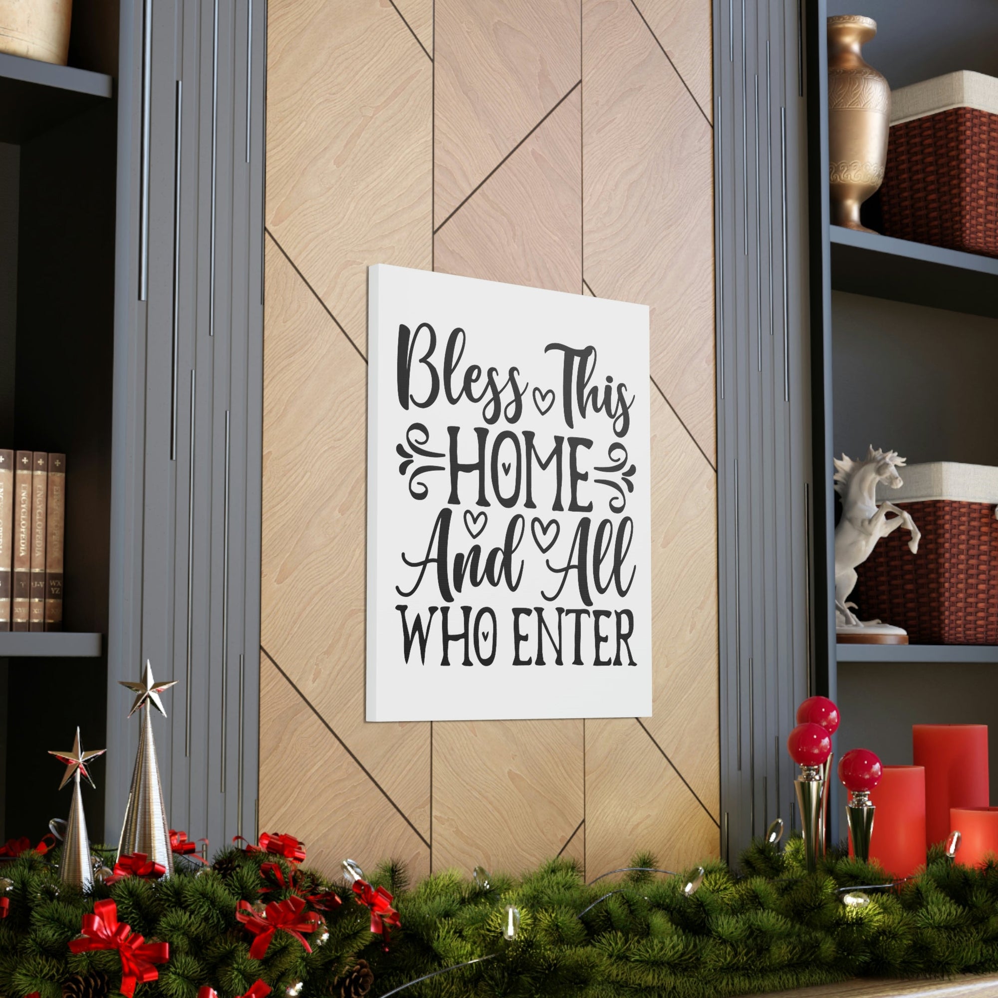 Scripture Walls Bless This Home And All Who Enter Isaiah 32:18 Christian Wall Art Print Ready to Hang Unframed-Express Your Love Gifts