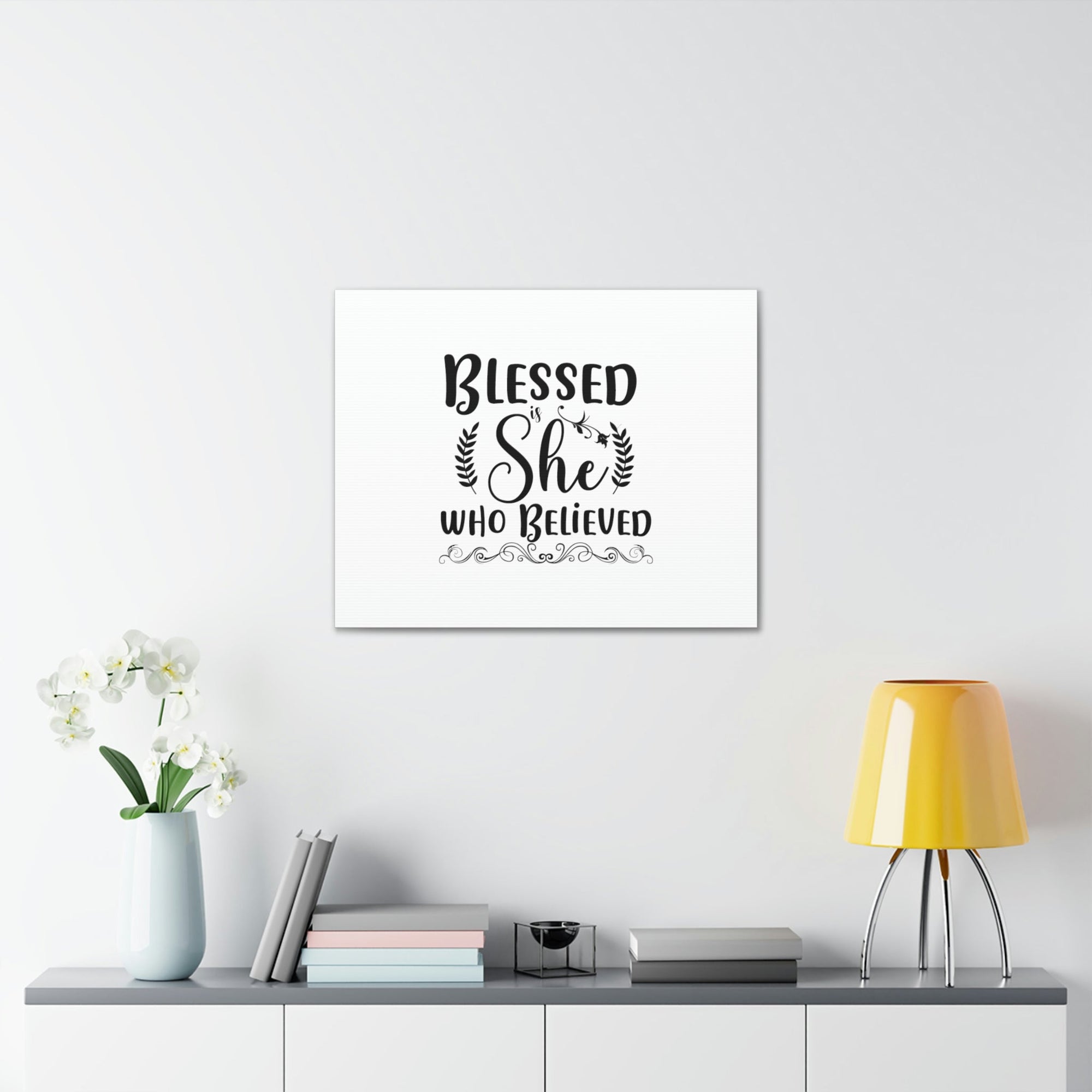 Scripture Walls Blessed She Who Believed Luke 1:45 Leaves Christian Wall Art Bible Verse Print Ready to Hang Unframed-Express Your Love Gifts