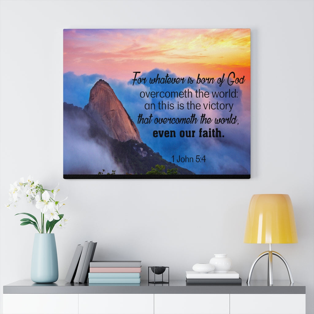 Scripture Walls Born of God 1 John 5:4 Bible Verse Canvas Christian Wall Art Ready to Hang Unframed-Express Your Love Gifts