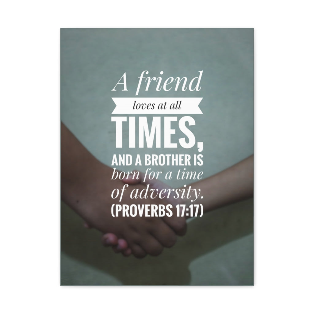 Scripture Walls Brother Is Born Proverbs 17:17 Bible Verse Canvas Christian Wall Art Ready to Hang Unframed-Express Your Love Gifts