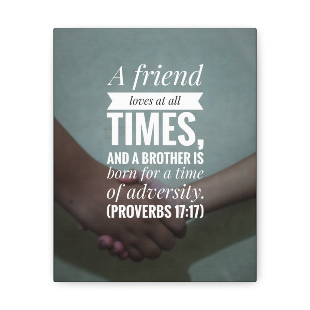 Scripture Walls Brother Is Born Proverbs 17:17 Bible Verse Canvas Christian Wall Art Ready to Hang Unframed-Express Your Love Gifts