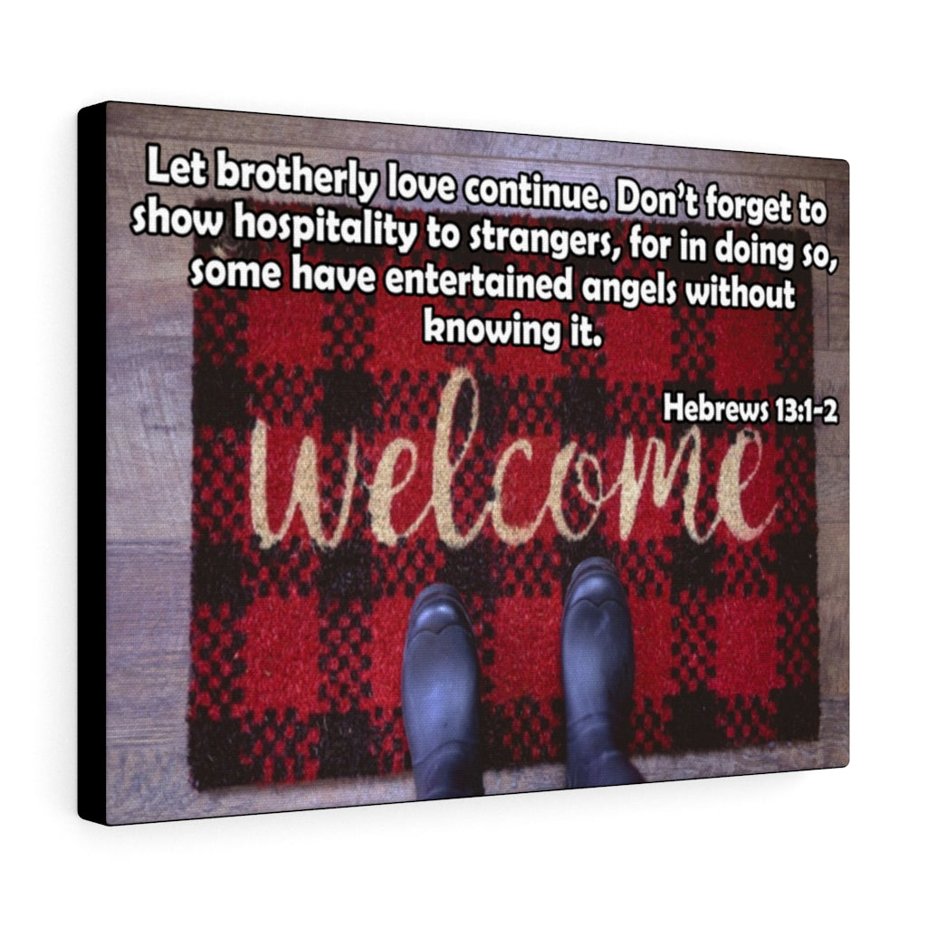 Scripture Walls Brotherly Love Hebrews 13:1-2 Bible Verse Canvas Christian Wall Art Ready to Hang Unframed-Express Your Love Gifts