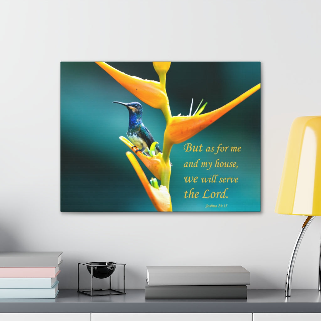 Scripture Walls But As For Me Joshua 24:15 Bible Verse Canvas Christian Wall Art Ready to Hang Unframed-Express Your Love Gifts