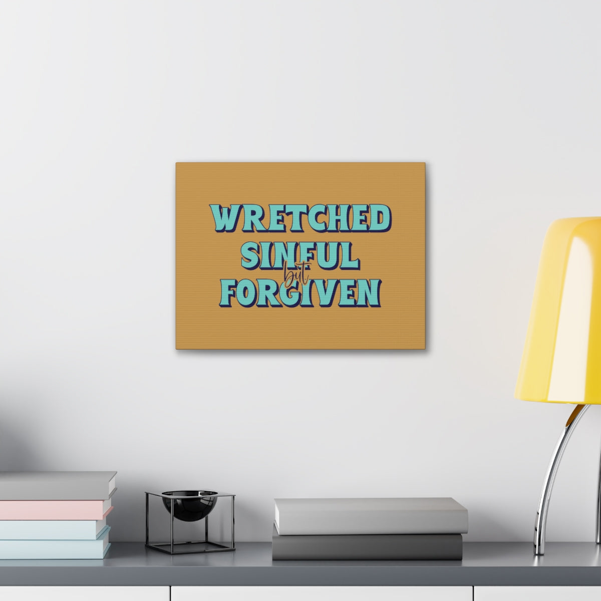 Scripture Walls But Forgiven Orange 1 John 1:9 Bible Canvas Christian Wall Art Ready to Hang Unframed-Express Your Love Gifts