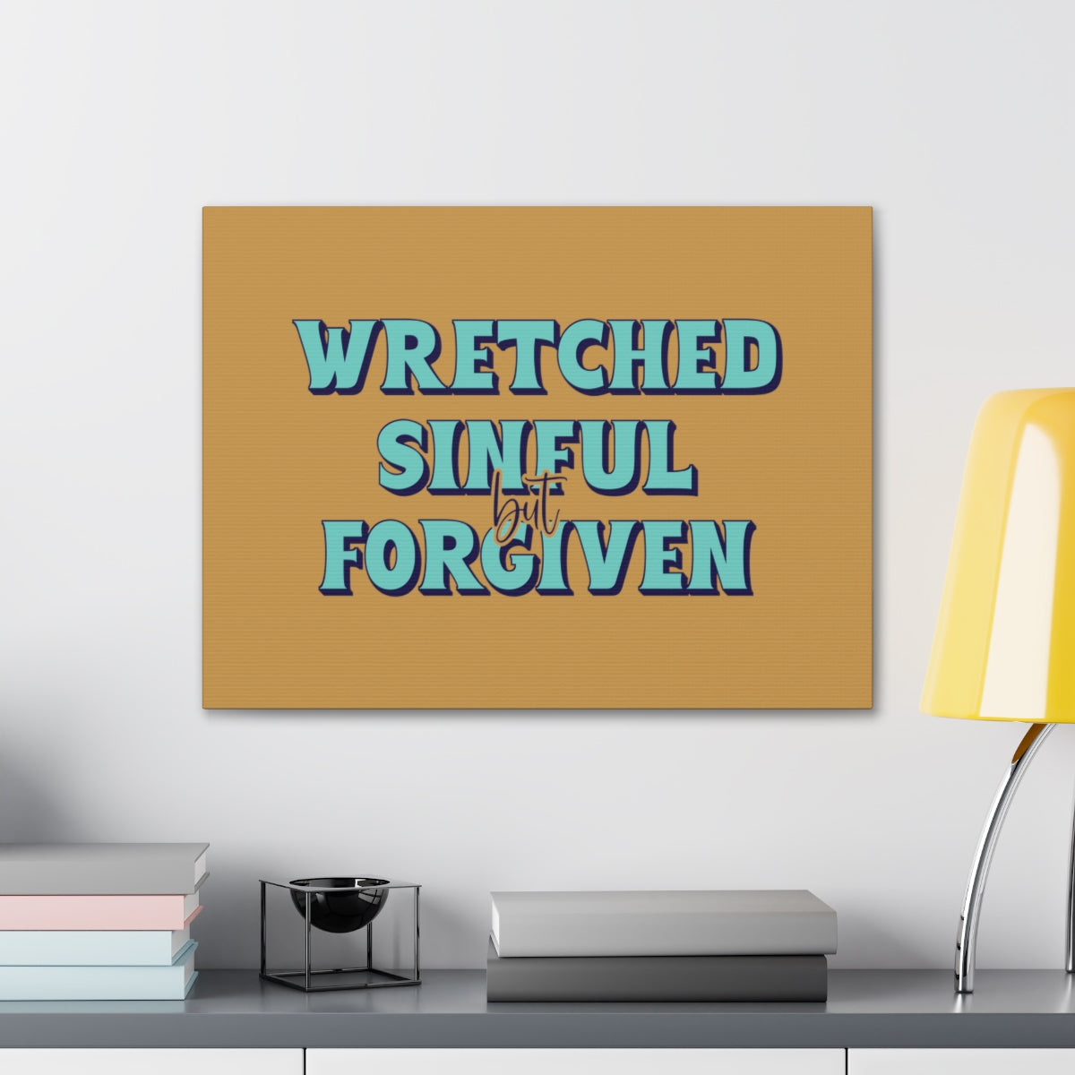 Scripture Walls But Forgiven Orange 1 John 1:9 Bible Canvas Christian Wall Art Ready to Hang Unframed-Express Your Love Gifts