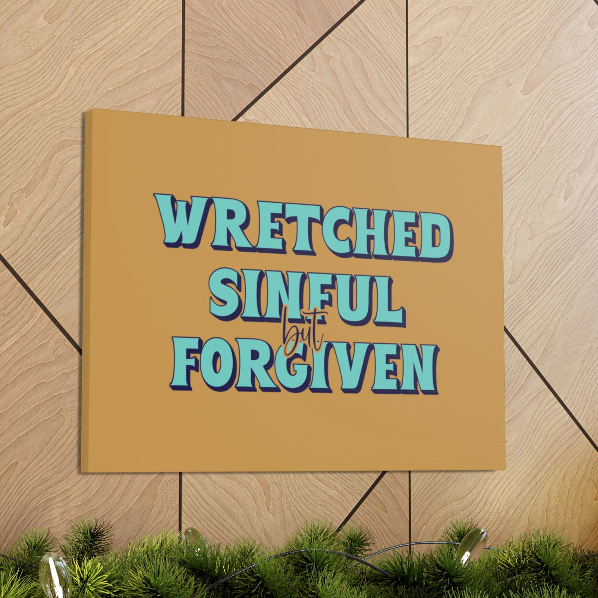 Scripture Walls But Forgiven Orange 1 John 1:9 Bible Canvas Christian Wall Art Ready to Hang Unframed-Express Your Love Gifts