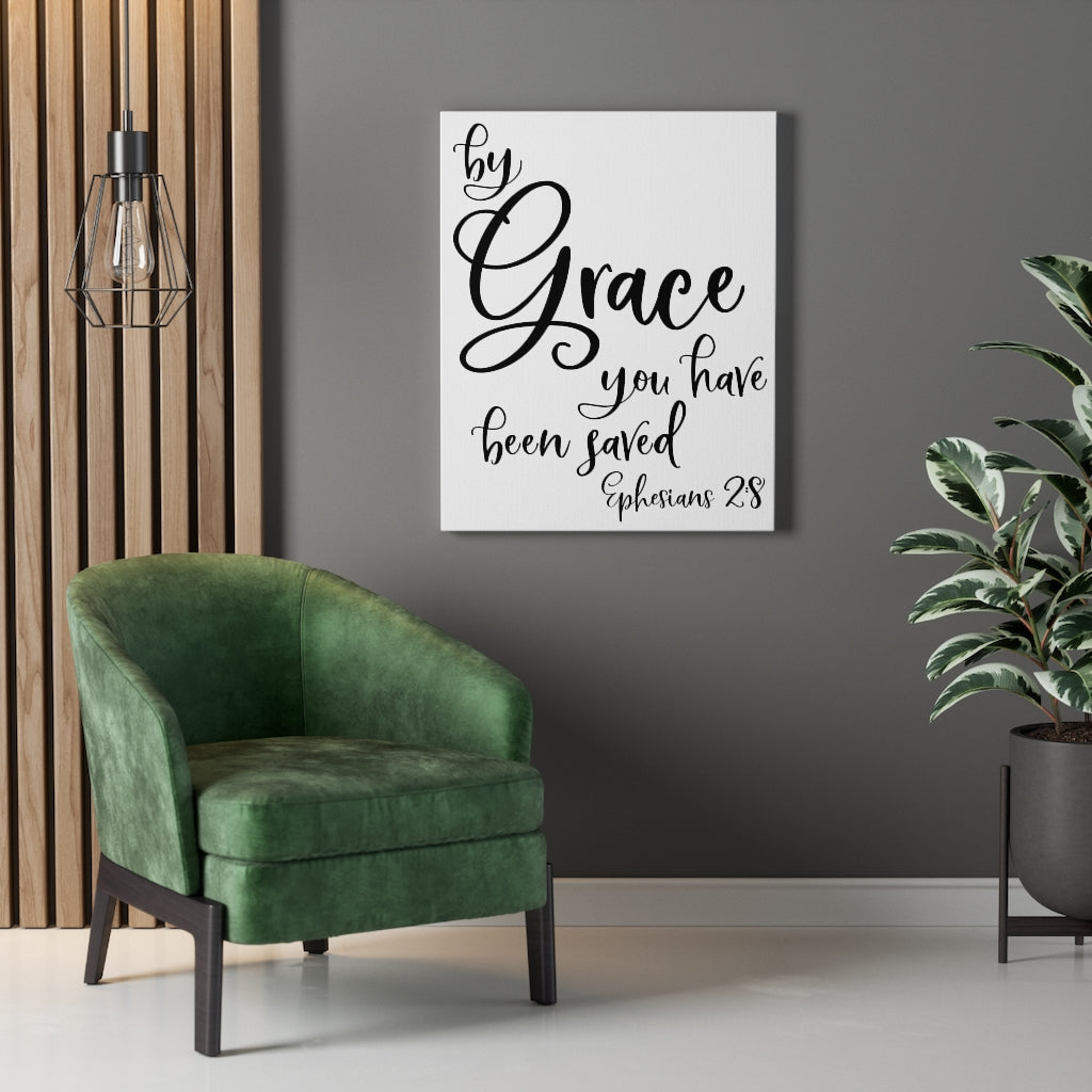 Scripture Walls By Grace Ephesians 2:8 Bible Verse Canvas Christian Wall Art Ready to Hang Unframed-Express Your Love Gifts
