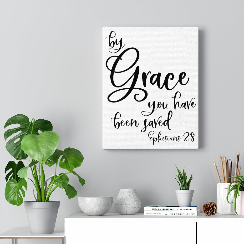 Scripture Walls By Grace Ephesians 2:8 Bible Verse Canvas Christian Wall Art Ready to Hang Unframed-Express Your Love Gifts