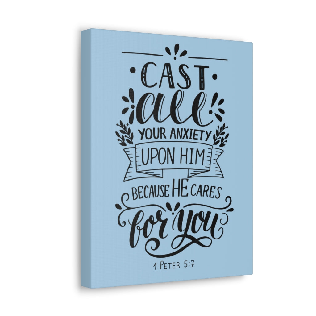 Cast Your Cares 1 Peter 5:7 Christian Washi/Rice Paper Decoupage Sheet