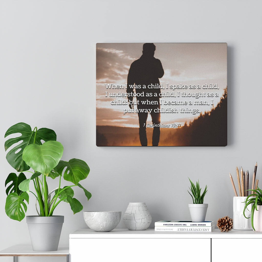 Scripture Walls Childish Things 1 Corinthians 13:11 Bible Verse Canvas Christian Wall Art Ready to Hang Unframed-Express Your Love Gifts