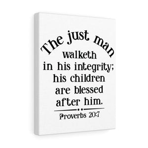 Scripture Walls Children Are Blessed Proverbs 20:7 Bible Verse Canvas Christian Wall Art Ready to Hang Unframed-Express Your Love Gifts