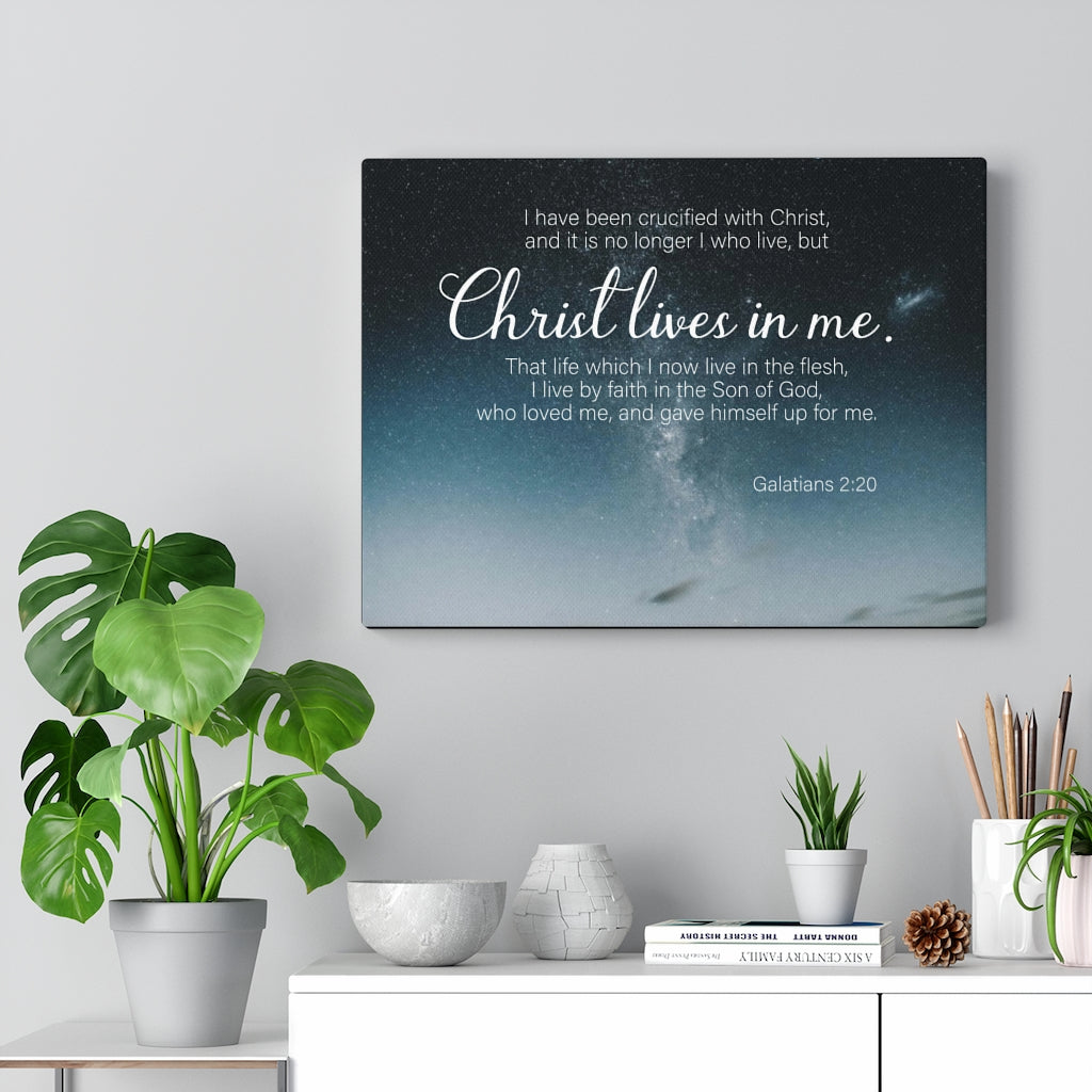 Scripture Walls Christ Lives in Me Galatians 2:20 Wall Art Christian Home Decor Unframed-Express Your Love Gifts