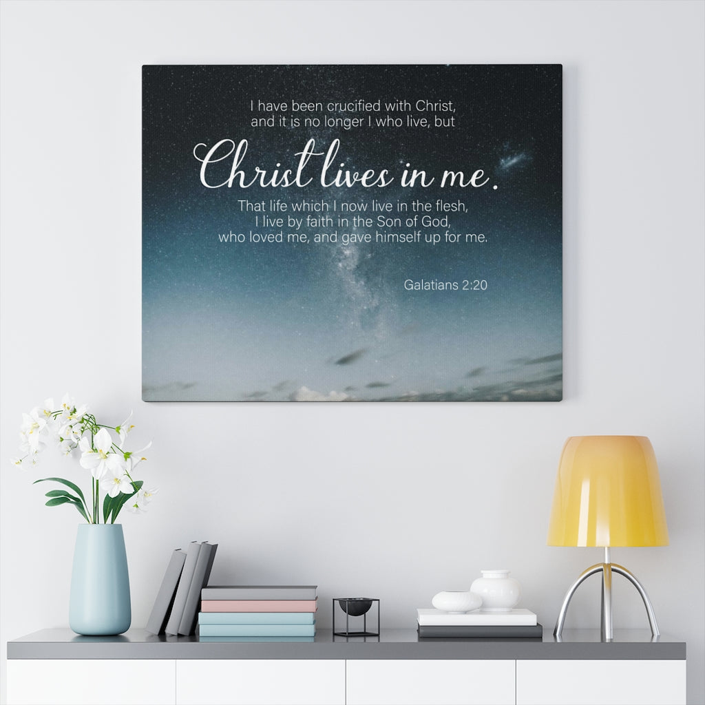 Scripture Walls Christ Lives in Me Galatians 2:20 Wall Art Christian Home Decor Unframed-Express Your Love Gifts