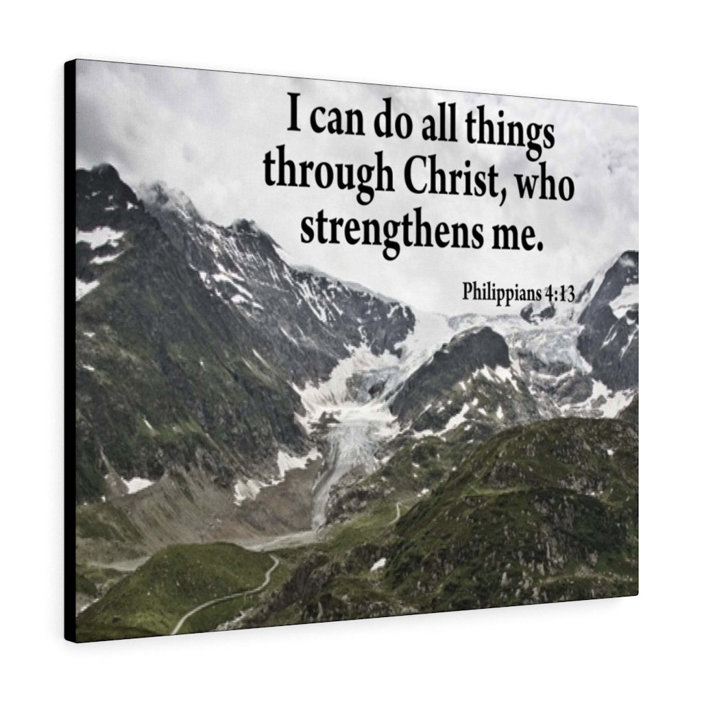 Scripture Walls Christ Strenthens Me Philippians 4:13 Bible Verse Canvas Christian Wall Art Ready to Hang Unframed-Express Your Love Gifts