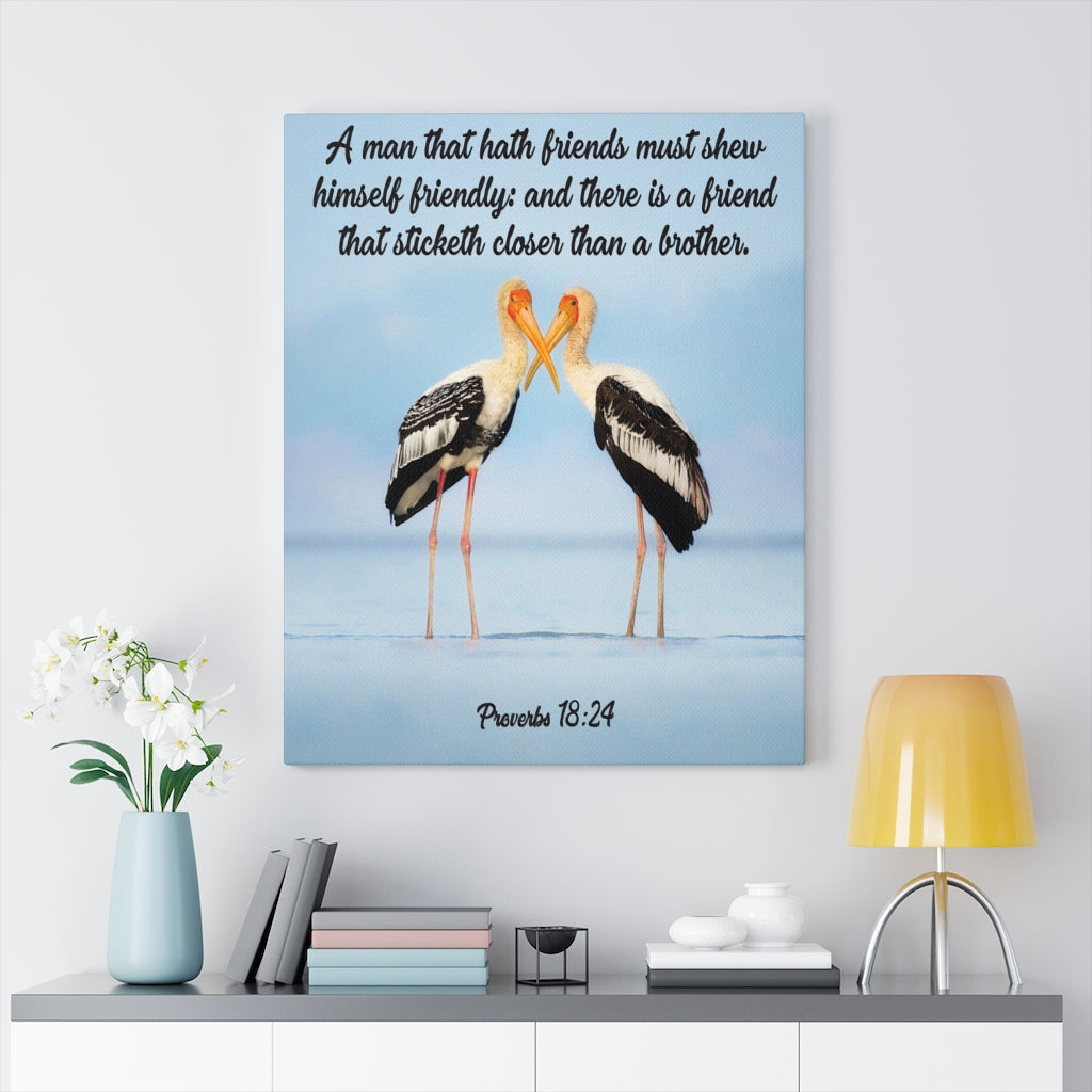 Scripture Walls Closer Than a Brother Proverbs 18:24 Bible Verse Canvas Christian Wall Art Ready to Hang Unframed-Express Your Love Gifts