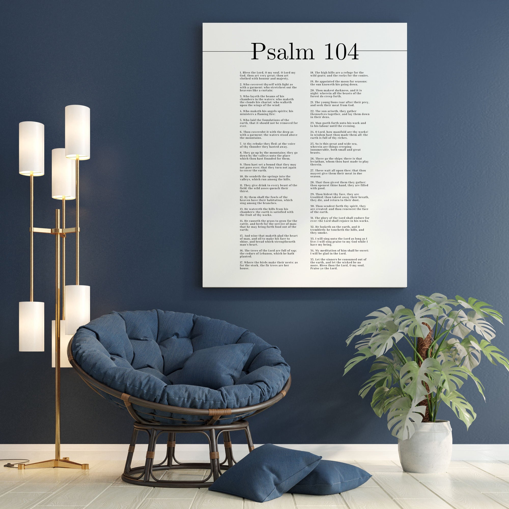 Scripture Walls Clothed In Honour And Majesty Psalm 104 Bible Verse Canvas Christian Wall Art Ready to Hang Unframed-Express Your Love Gifts