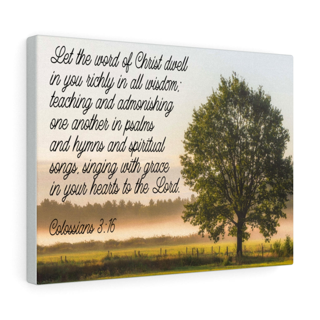 Scripture Walls Colossians 3:16 Psalms Hymns &amp; Spiritual Songs Bible Verse Canvas Christian Wall Art Ready to Hang Unframed-Express Your Love Gifts
