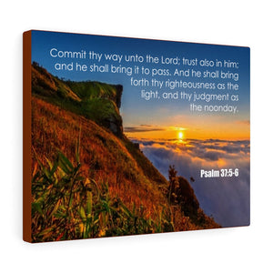 Scripture Walls Commit Thy Way Psalm 37:5-6 Bible Verse Canvas Christian Wall Art Ready to Hang Unframed-Express Your Love Gifts