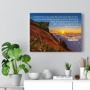 Scripture Walls Commit Thy Way Psalm 37:5-6 Bible Verse Canvas Christian Wall Art Ready to Hang Unframed-Express Your Love Gifts