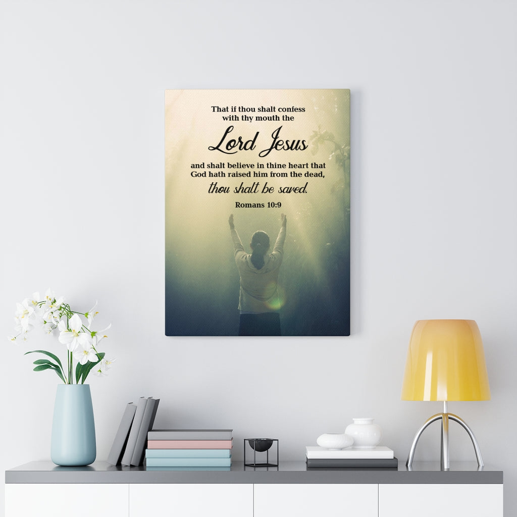 Scripture Walls Confess With Your Mouth Romans 10:9 Bible Verse Canvas Christian Wall Art Ready to Hang Unframed-Express Your Love Gifts
