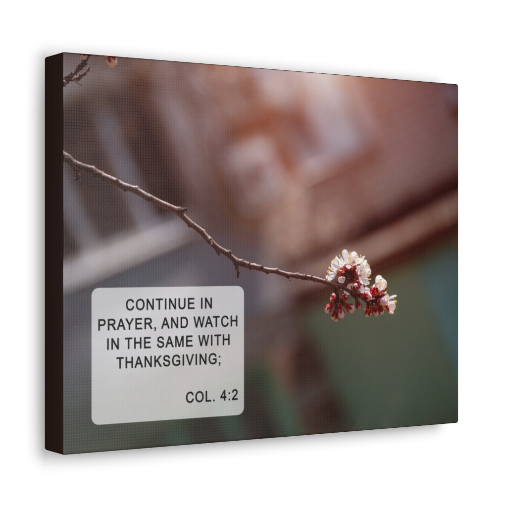 Scripture Walls Continue In Prayer Col 4:2 Bible Verse Canvas Christian Wall Art Ready to Hang Unframed-Express Your Love Gifts