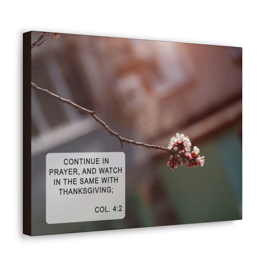Scripture Walls Continue In Prayer Col 4:2 Bible Verse Canvas Christian Wall Art Ready to Hang Unframed-Express Your Love Gifts