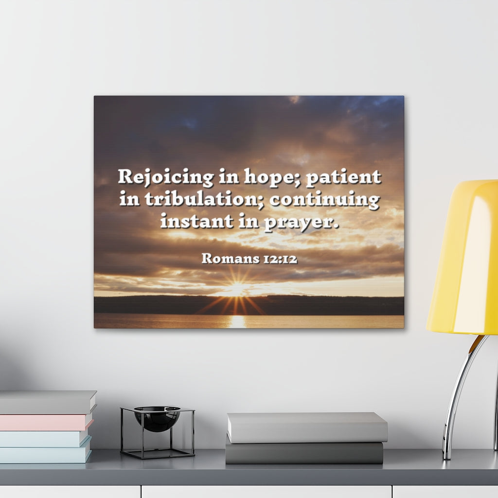 Scripture Walls Continuing Instant In Prayer Romans 12:12 Bible Verse Canvas Christian Wall Art Ready to Hang Unframed-Express Your Love Gifts