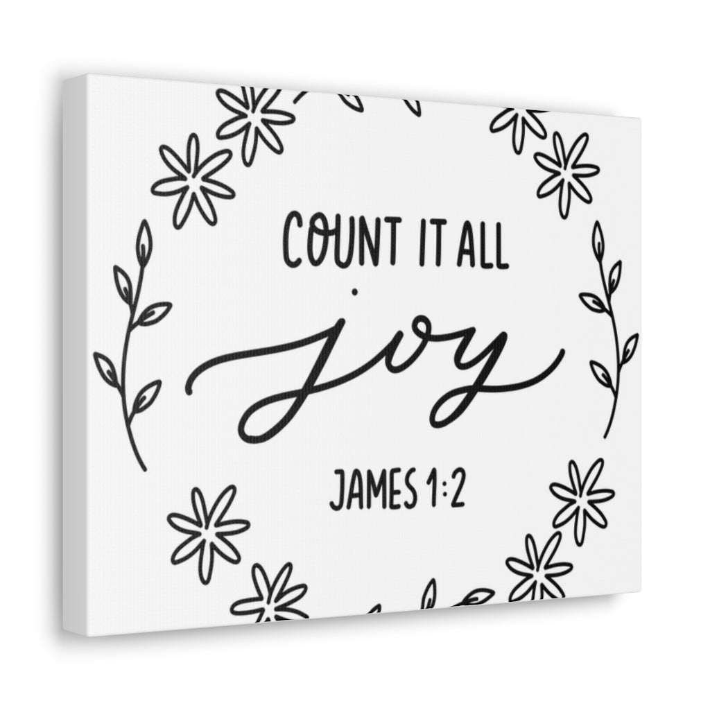 Scripture Walls Count It All Joy James 1:2 Bible Verse Canvas Christian Wall Art Ready To Hang Unframed-Express Your Love Gifts