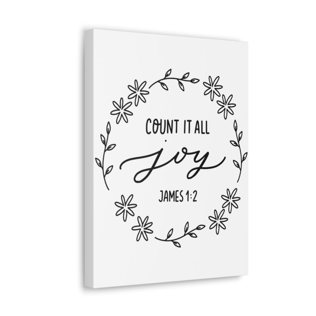 Scripture Walls Count It All Joy James 1:2 Bible Verse Canvas Christian Wall Art Ready To Hang Unframed-Express Your Love Gifts