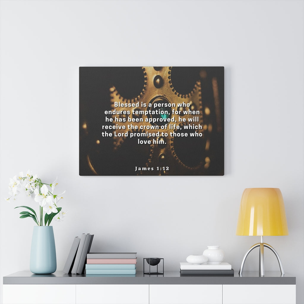 Scripture Walls Crown Of Life James 1:12 Bible Verse Canvas Christian Wall Art Ready to Hang Unframed-Express Your Love Gifts