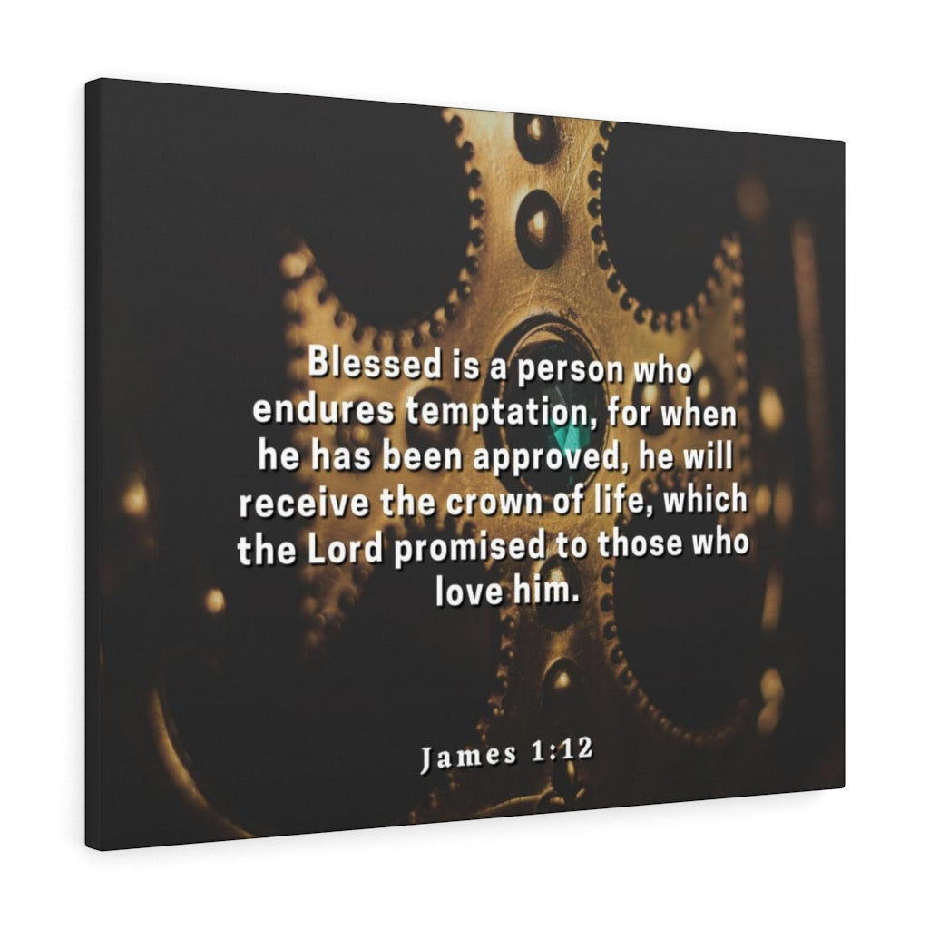 Scripture Walls Crown Of Life James 1:12 Bible Verse Canvas Christian Wall Art Ready to Hang Unframed-Express Your Love Gifts