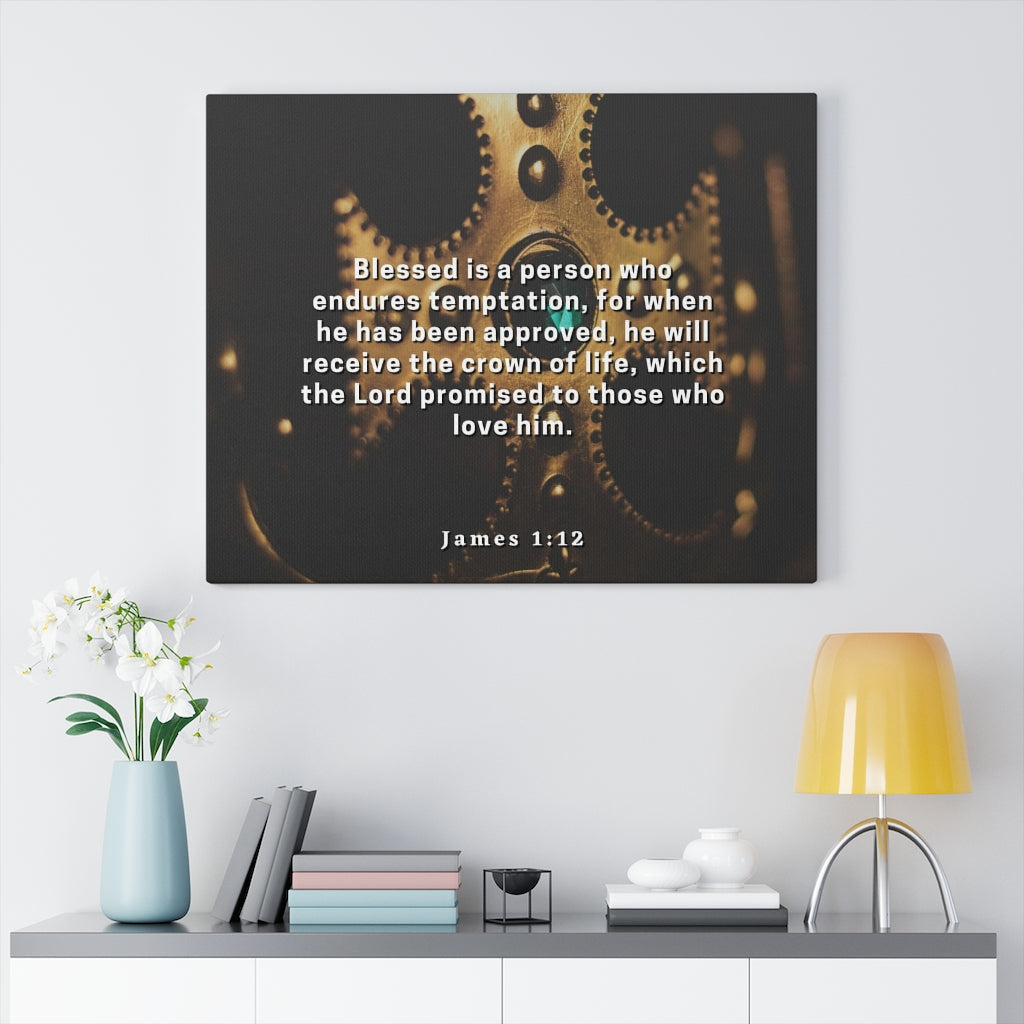 Scripture Walls Crown Of Life James 1:12 Bible Verse Canvas Christian Wall Art Ready to Hang Unframed-Express Your Love Gifts