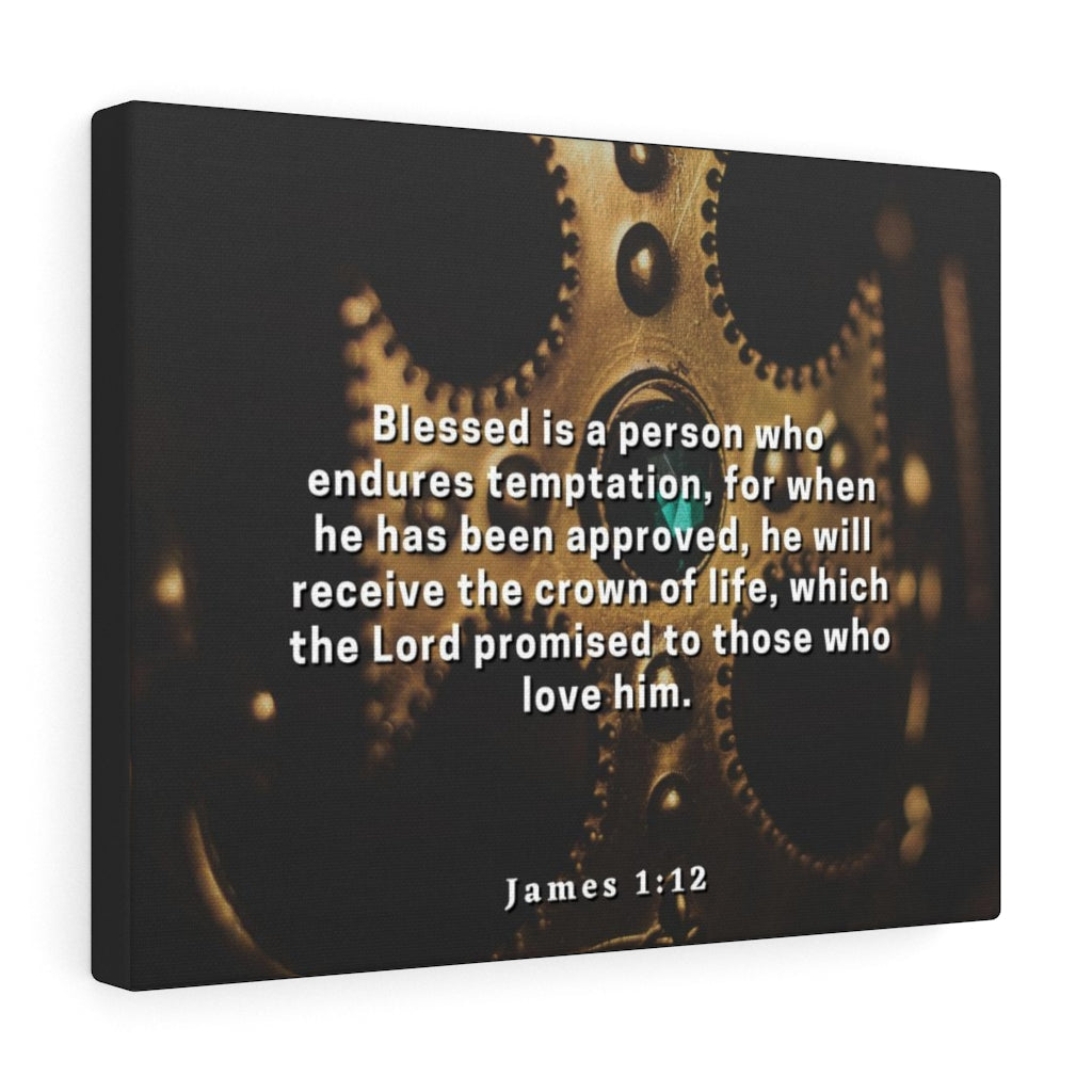 Scripture Walls Crown Of Life James 1:12 Bible Verse Canvas Christian Wall Art Ready to Hang Unframed-Express Your Love Gifts