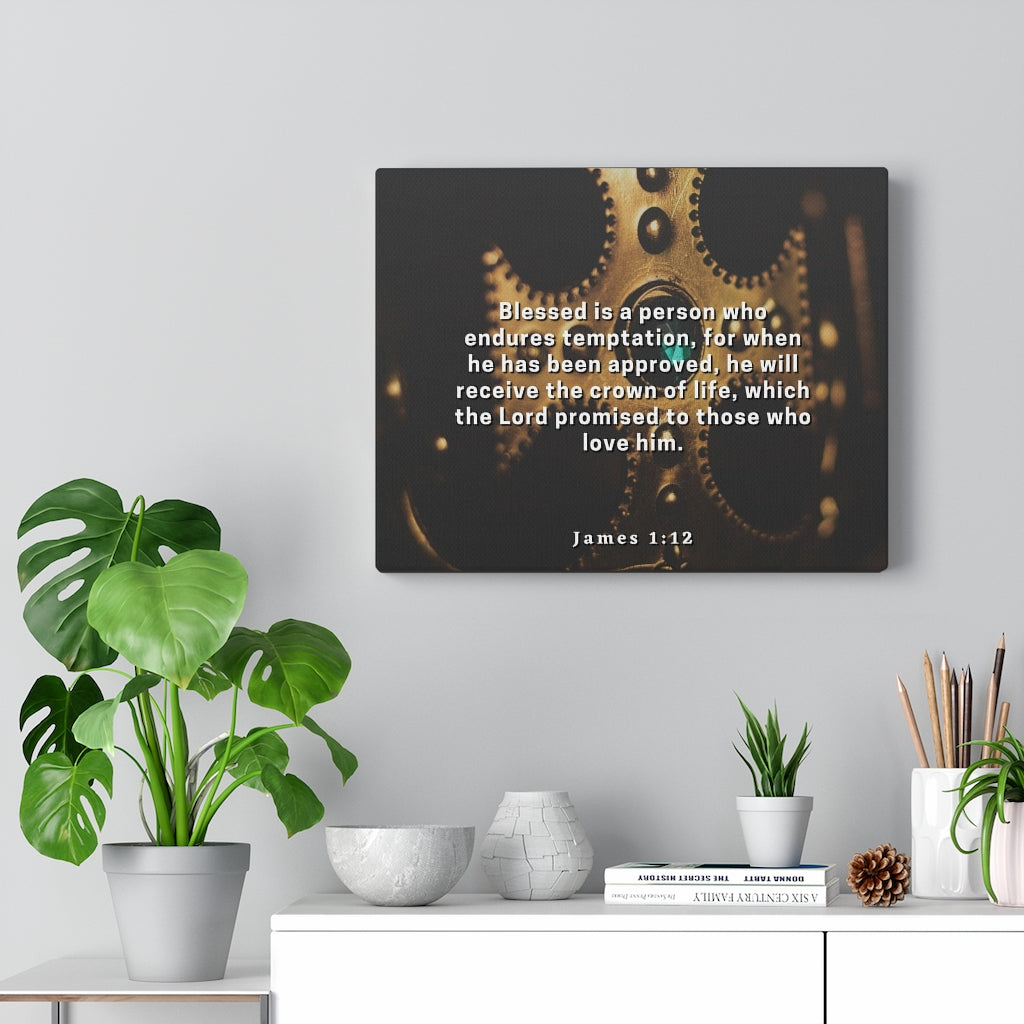 Scripture Walls Crown Of Life James 1:12 Bible Verse Canvas Christian Wall Art Ready to Hang Unframed-Express Your Love Gifts