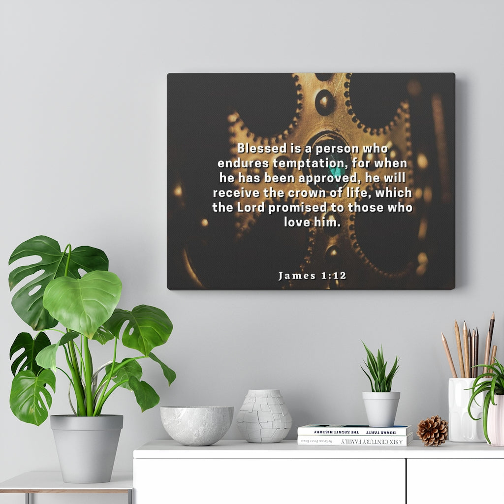 Scripture Walls Crown Of Life James 1:12 Bible Verse Canvas Christian Wall Art Ready to Hang Unframed-Express Your Love Gifts