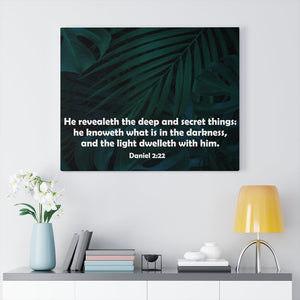 Scripture Walls Deep and Secret Things Daniel 2:22 Bible Verse Canvas Christian Wall Art Ready to Hang Unframed-Express Your Love Gifts