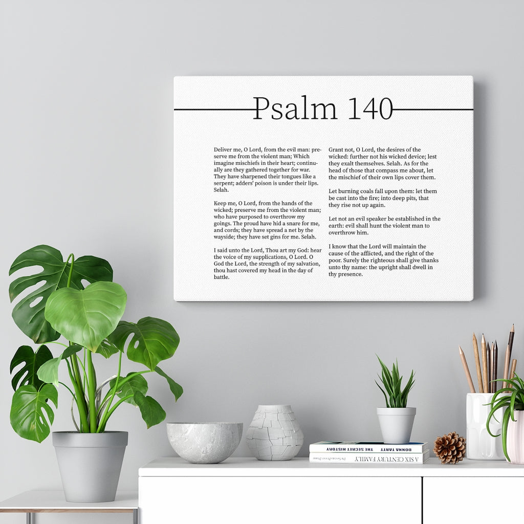 Scripture Walls Deliverance From Evil Men Psalm 140 Bible Verse Canvas Christian Wall Art Ready to Hang Unframed-Express Your Love Gifts