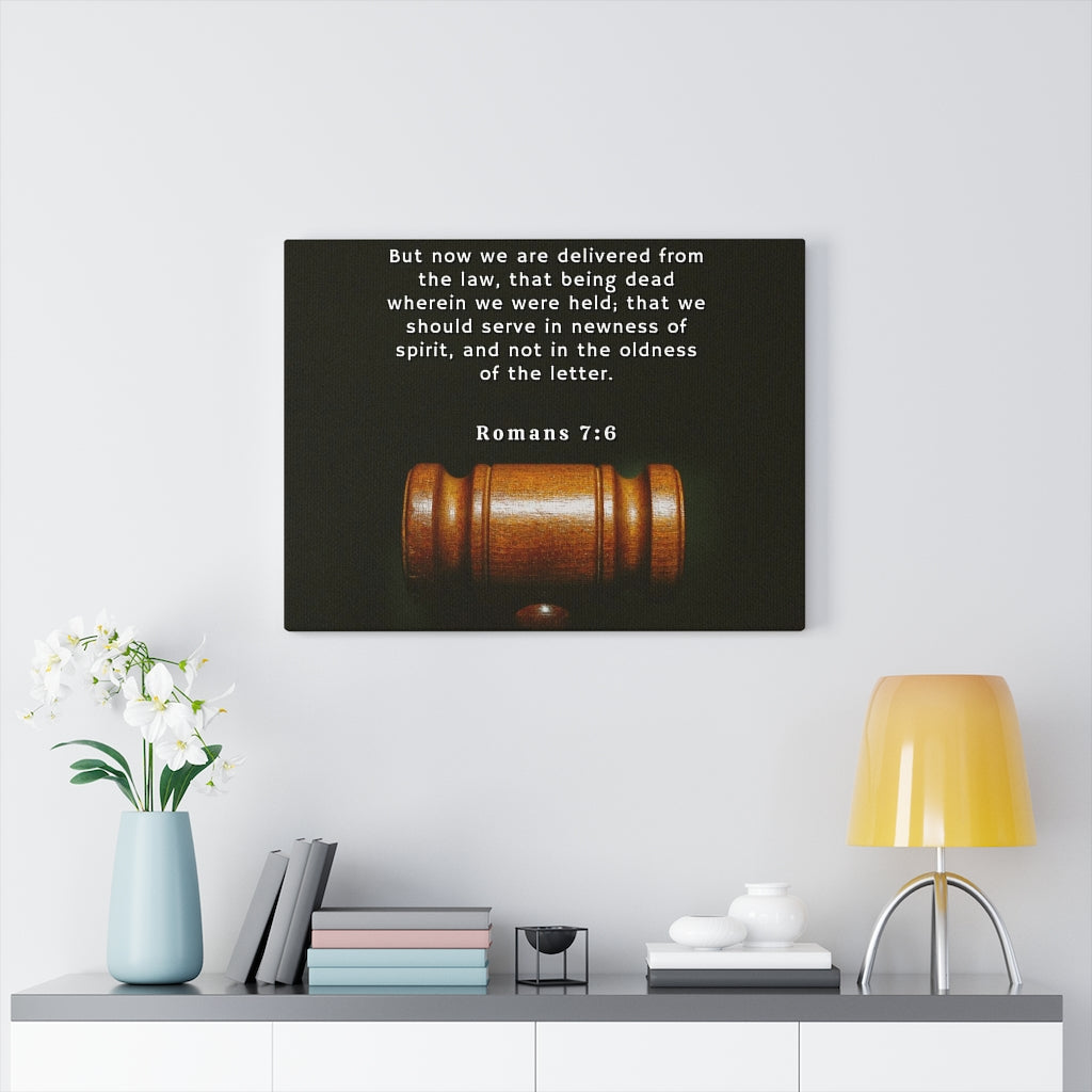 Scripture Walls Delivered From The Law Romans 7:6 Bible Verse Canvas Christian Wall Art Ready to Hang Unframed-Express Your Love Gifts