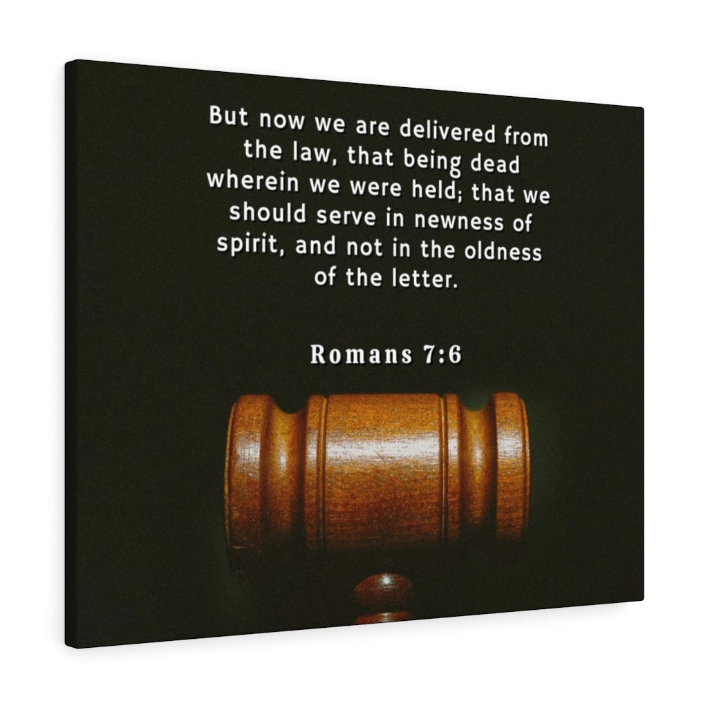 Scripture Walls Delivered From The Law Romans 7:6 Bible Verse Canvas Christian Wall Art Ready to Hang Unframed-Express Your Love Gifts