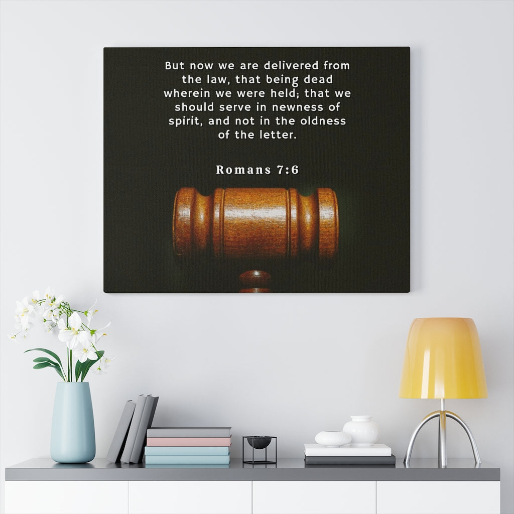 Scripture Walls Delivered From The Law Romans 7:6 Bible Verse Canvas Christian Wall Art Ready to Hang Unframed-Express Your Love Gifts