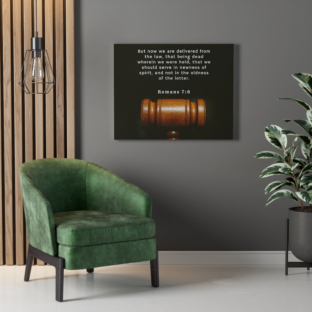 Scripture Walls Delivered From The Law Romans 7:6 Bible Verse Canvas Christian Wall Art Ready to Hang Unframed-Express Your Love Gifts