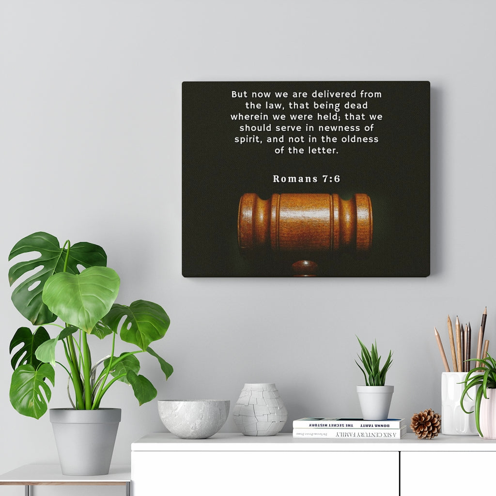 Scripture Walls Delivered From The Law Romans 7:6 Bible Verse Canvas Christian Wall Art Ready to Hang Unframed-Express Your Love Gifts