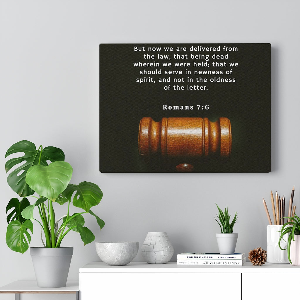 Scripture Walls Delivered From The Law Romans 7:6 Bible Verse Canvas Christian Wall Art Ready to Hang Unframed-Express Your Love Gifts