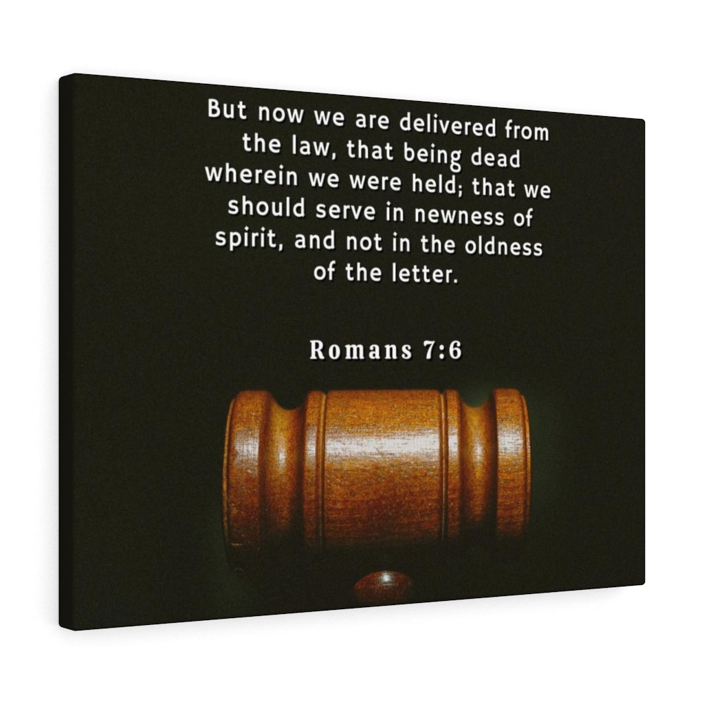 Scripture Walls Delivered From The Law Romans 7:6 Bible Verse Canvas Christian Wall Art Ready to Hang Unframed-Express Your Love Gifts