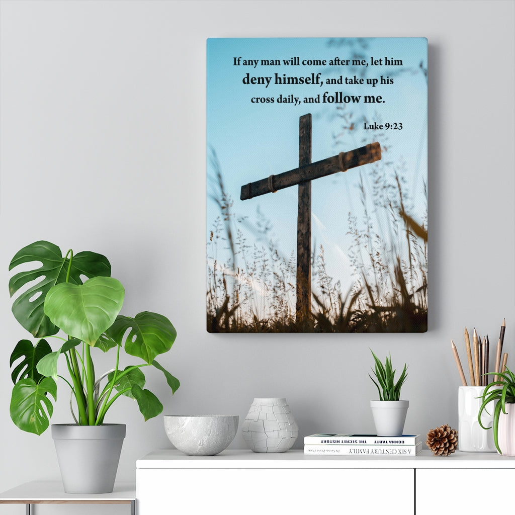 Scripture Walls Deny Himself and Follow Me Luke 9:23 Wall Art Christian Home Decor Unframed-Express Your Love Gifts
