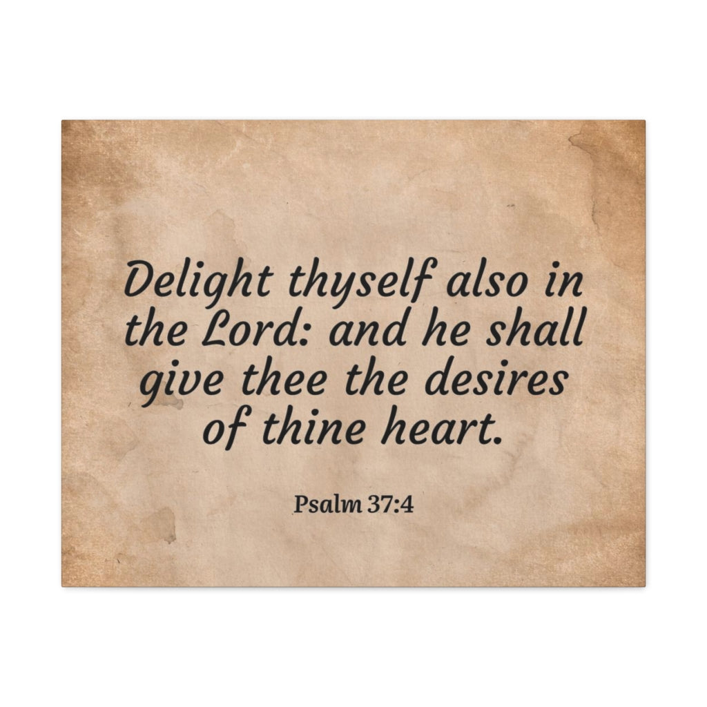 Scripture Walls Desires Of Thine Heart Psalm 37:4 Bible Verse Canvas Christian Wall Art Ready to Hang Unframed-Express Your Love Gifts